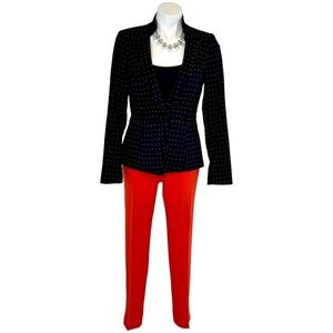 MAX MARA Studio Rich Orange Trouser Pants Women's Small Flat Front